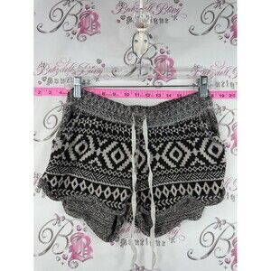 Out from under Fair Isle Knit Lounge Shorts with Black & White geometric pattern